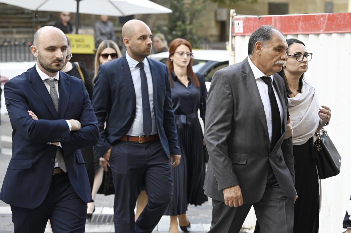 Members of the family walk into court to hear the guilty plea and sentencing. Photo: Matthew Mirabelli