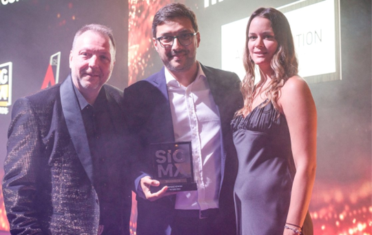 Adv Revolution at the SiGMA Balkans/CIS Awards in Belgrade, 2022, after winning Affiliate Network of the Year. Photo: SiGMA.