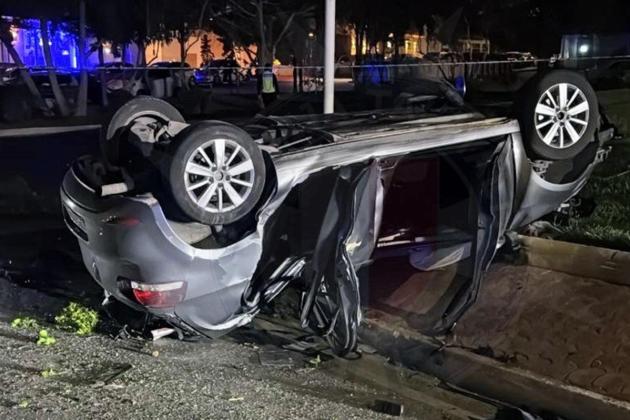 Motorist injured as car overturns