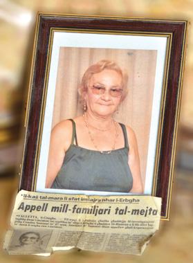 Gaetano Sammut&rsquo;s photo of his mother, Ċensina, who was killed in a hit-and-run incident 29 years ago. Photo: Ian Pace