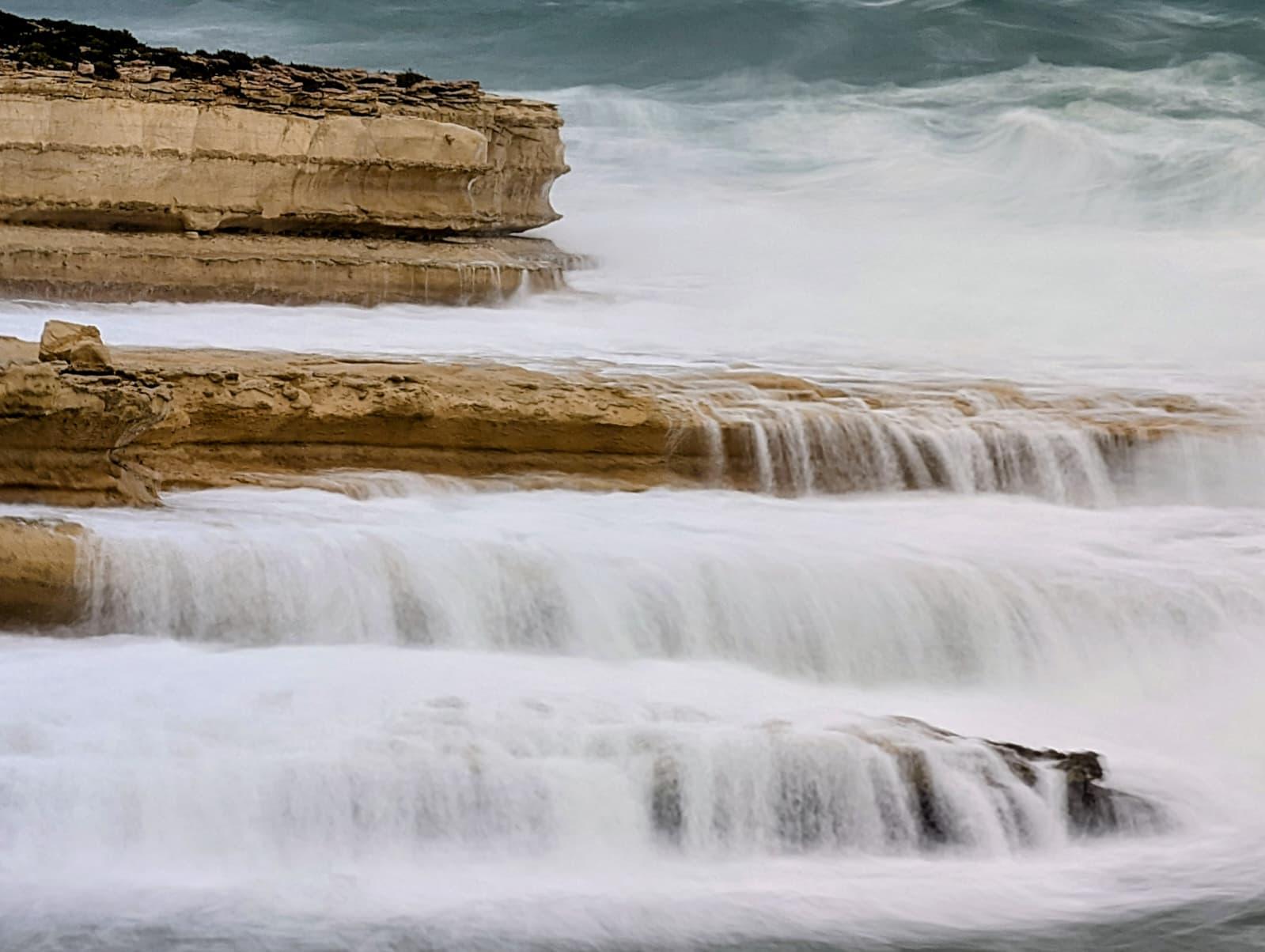 Photo by Chris Sant Fournier taken at Delimara's St Peter's Pool at 10am.
