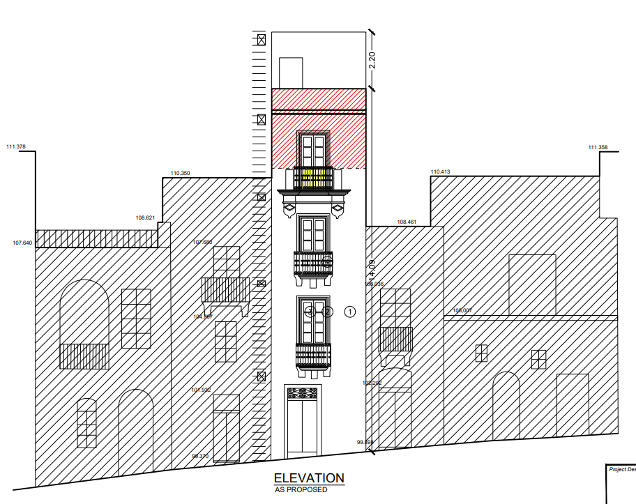 The extension would see the property rise above neighbouring buildings, according to development plans. Graphic: PA.