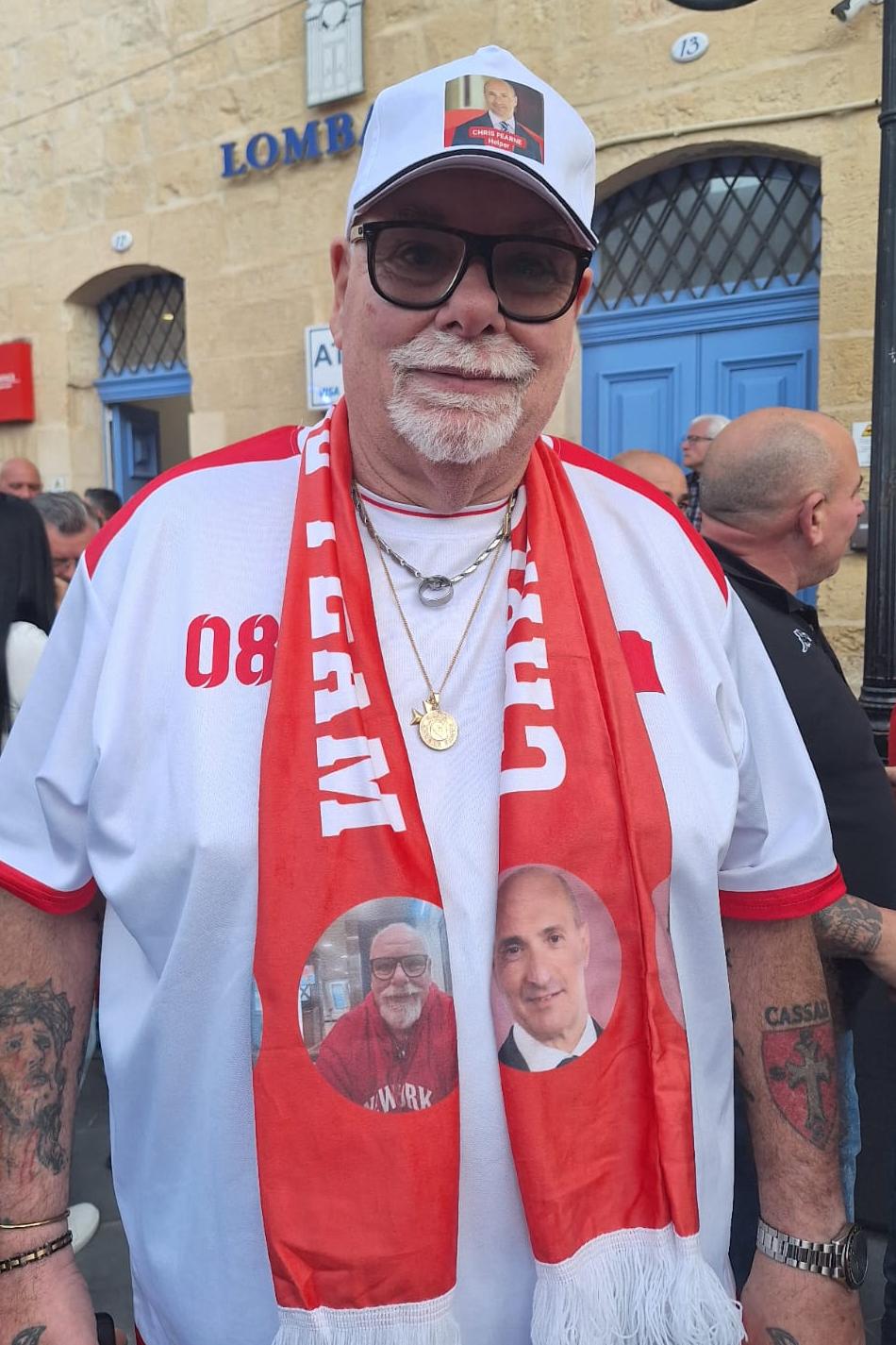 A Labour supporter in Żejtun. Photo: Emma Borg
