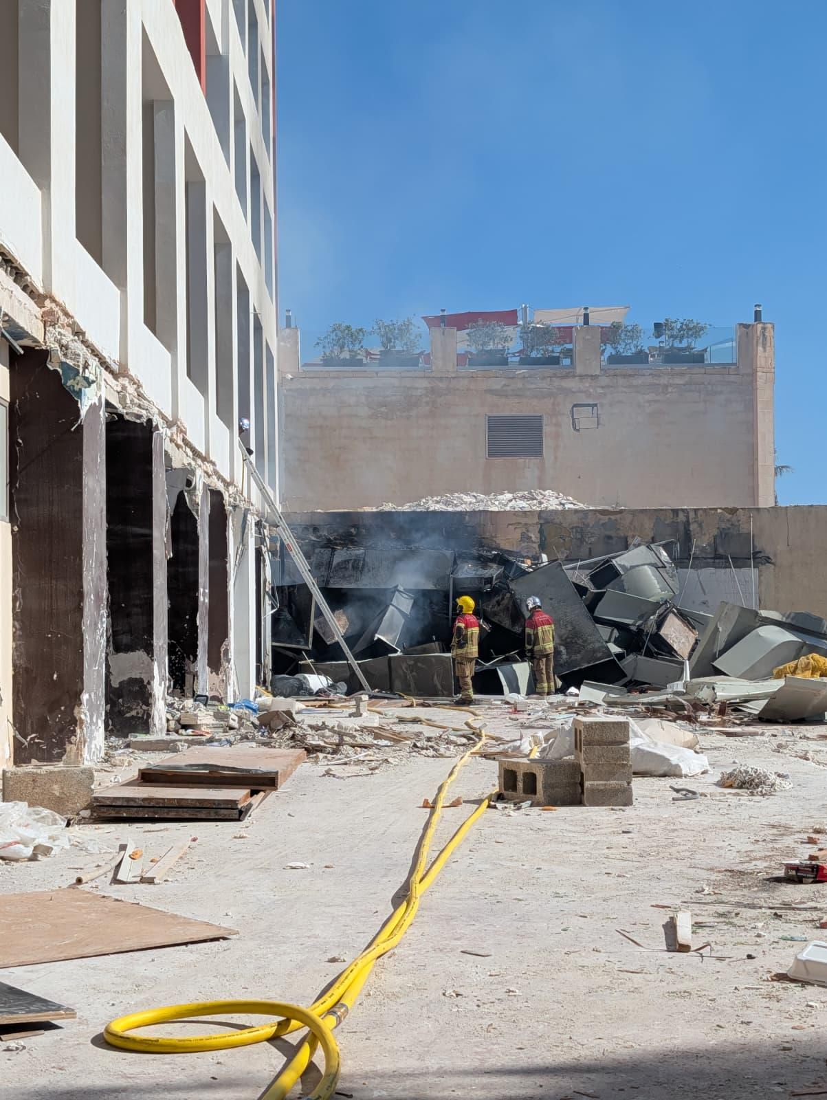 Firefighters work to extinguish the fire. Photo: Chris Sant Fournier