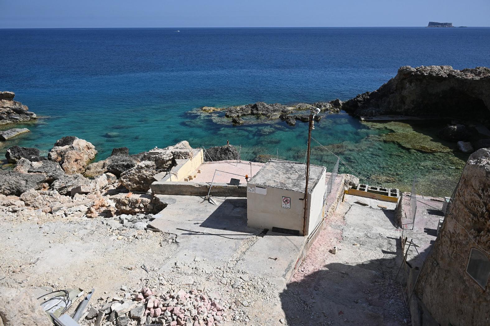 The sea looks inviting but Għar Lapsi will not open this year as infrastructure is being rebuilt.