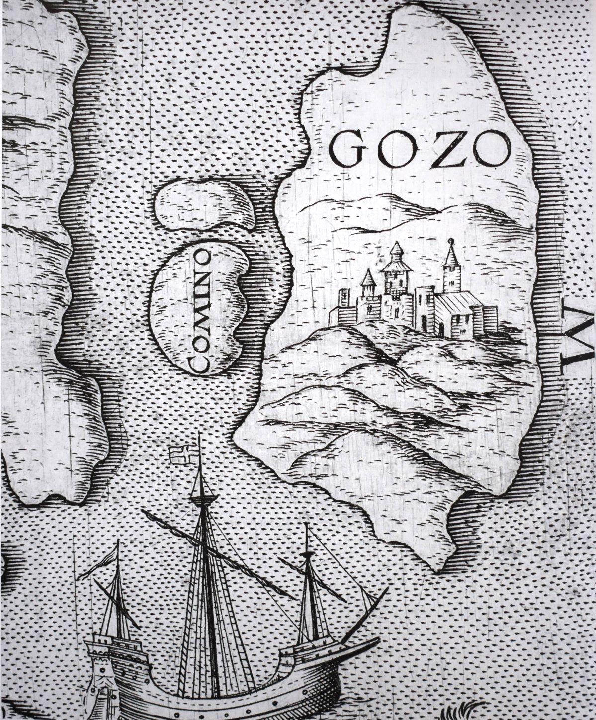 The earliest map of Gozo 1536, by Jean Quintin.