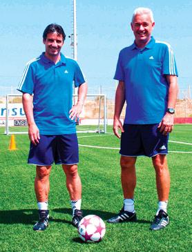 Carmel Busuttil (left) and John Buttigieg are the head coaches at the Kick Academy summer camp.