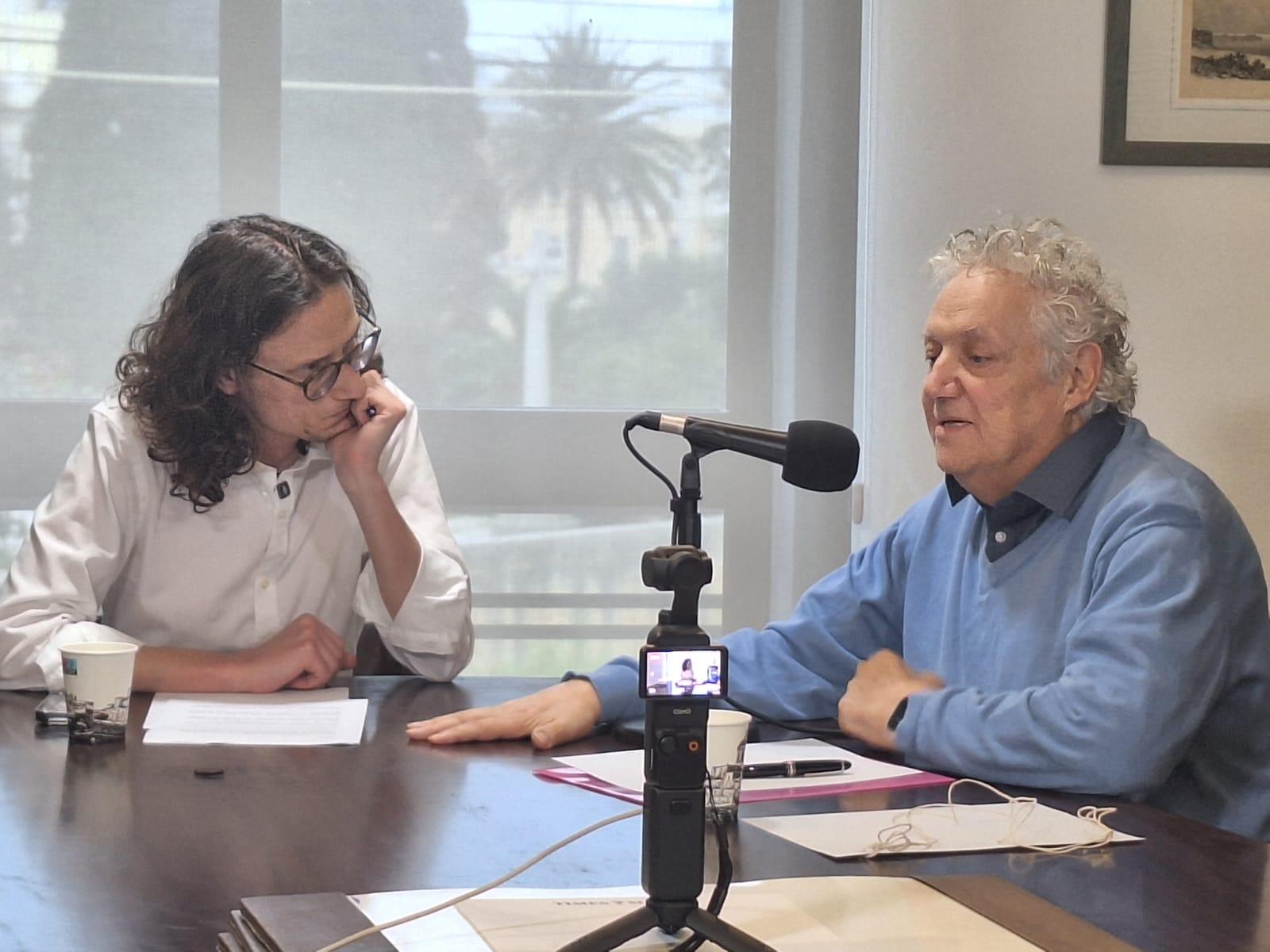Peppi Azzopardi with Times Talk host Mark Laurence Zammit. Photo: Emma Borg