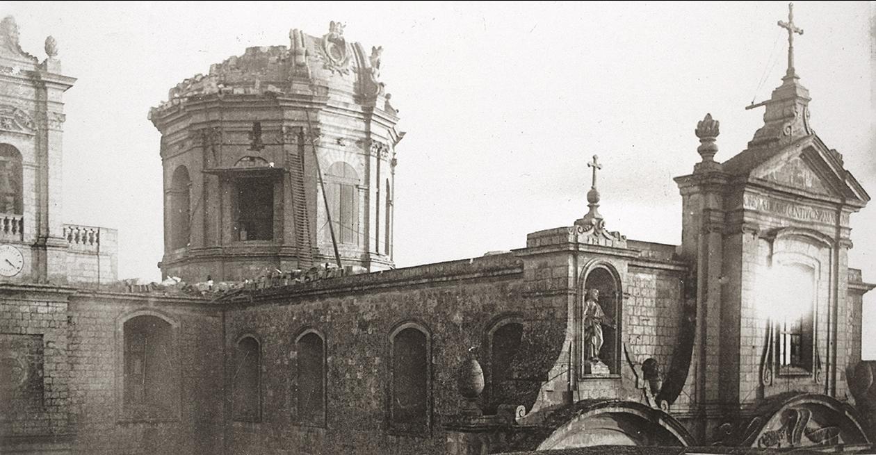The dome of St Paul’s church after its collapse in 1924.