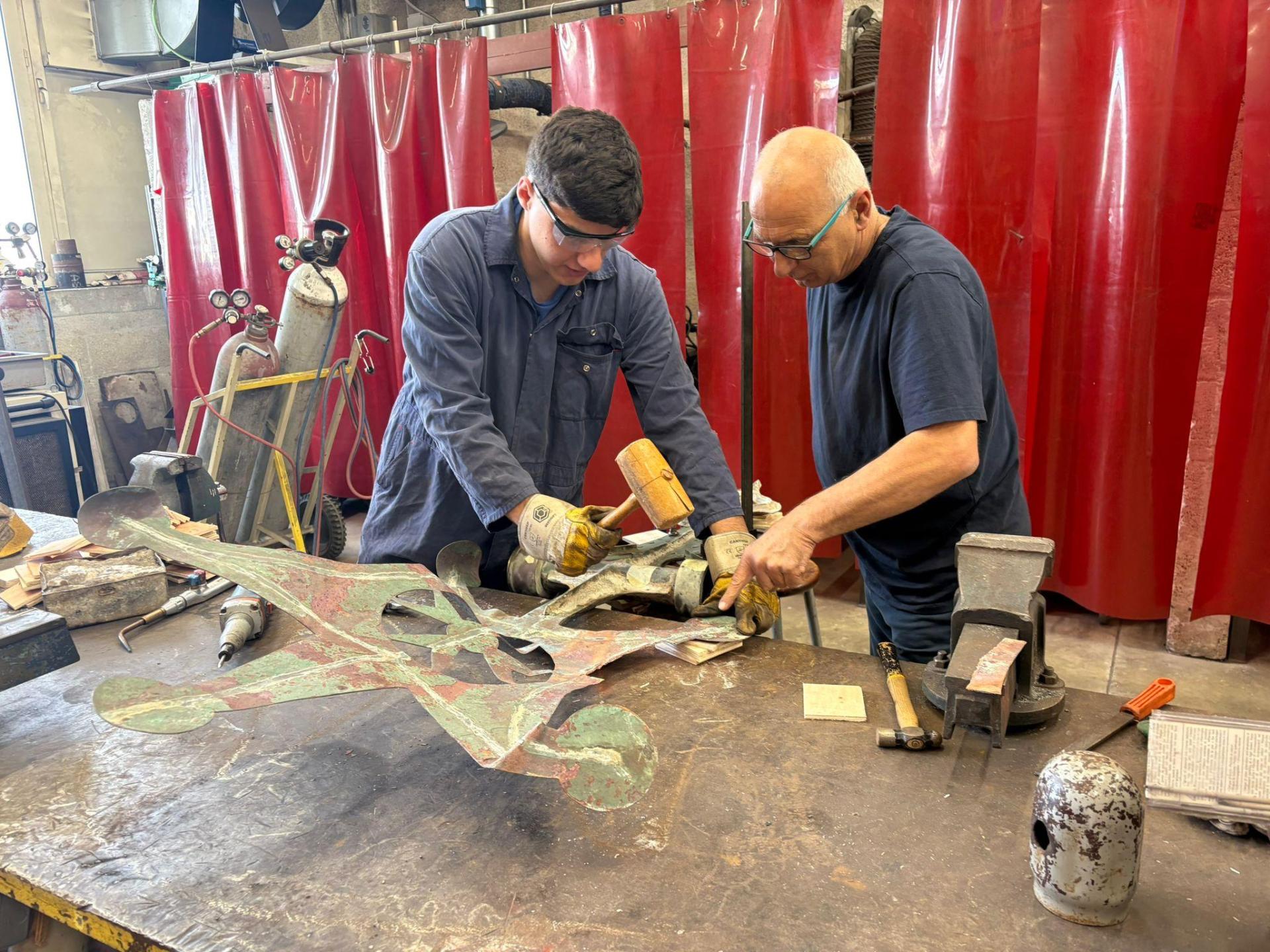 MCAST students and lecturers worked on a voluntary basis to restore the wind vane. Photo: MCAST