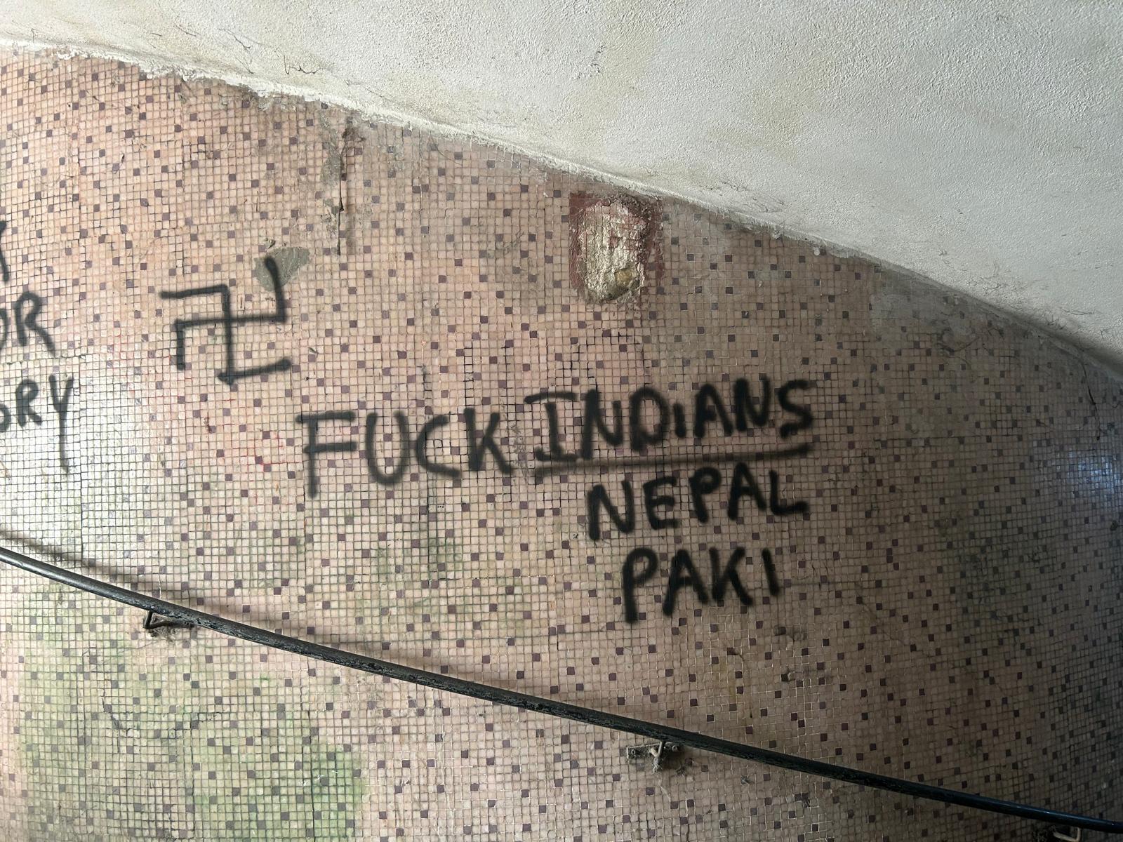 The racist slurs on the Bombi underpass. Photo: MaltaToday