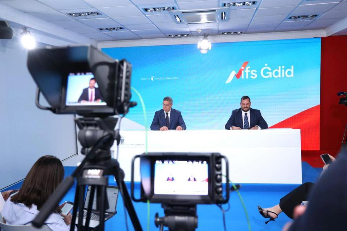 Adrian Delia addressing the second PN press conference. Photo: PN