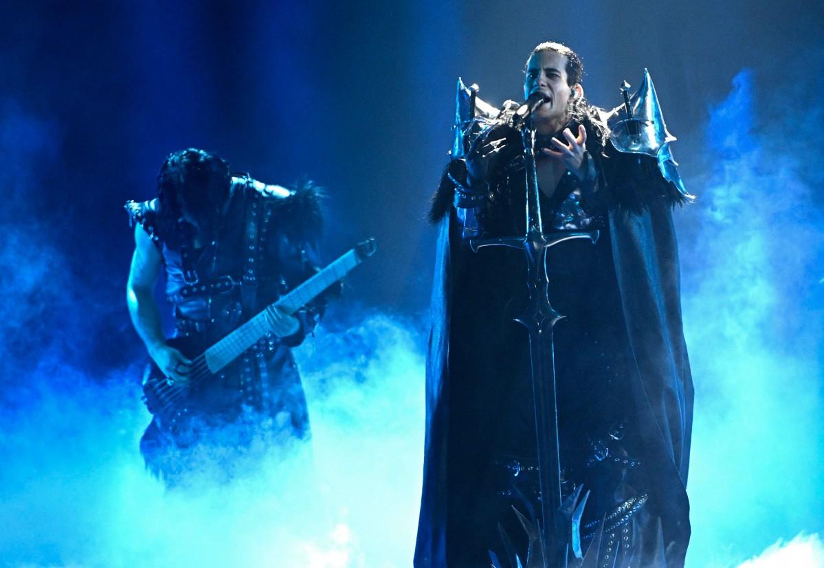 Serbian singers of metal band Lavina, representing Serbia with the song 'Kraj Mene' . Photo: AFP