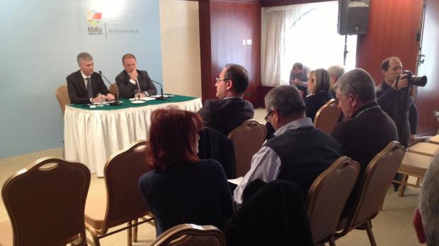 Dr Muscat presenting the party's proposals to NGOs. Photo: Jason Borg