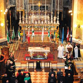 The congregation during the thanksgiving service at the Basilica of St Dominic in Valletta.