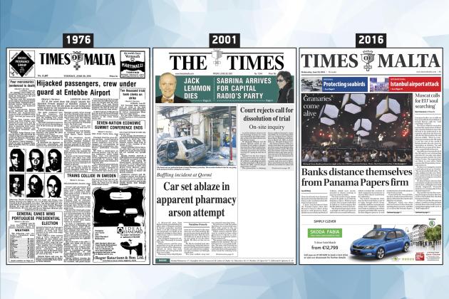 June 29: The front page of Times of Malta 10, 25 and 50 years ago