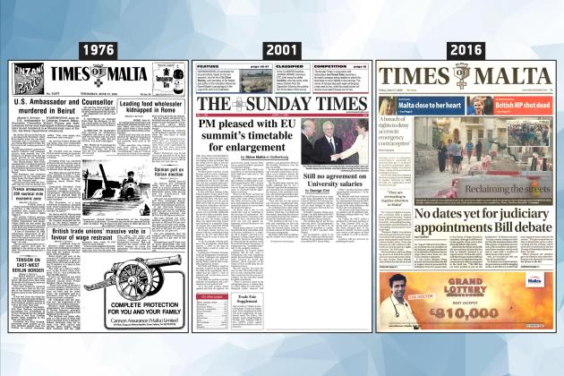 June 17: The front page of Times of Malta 10, 25 and 50 years ago