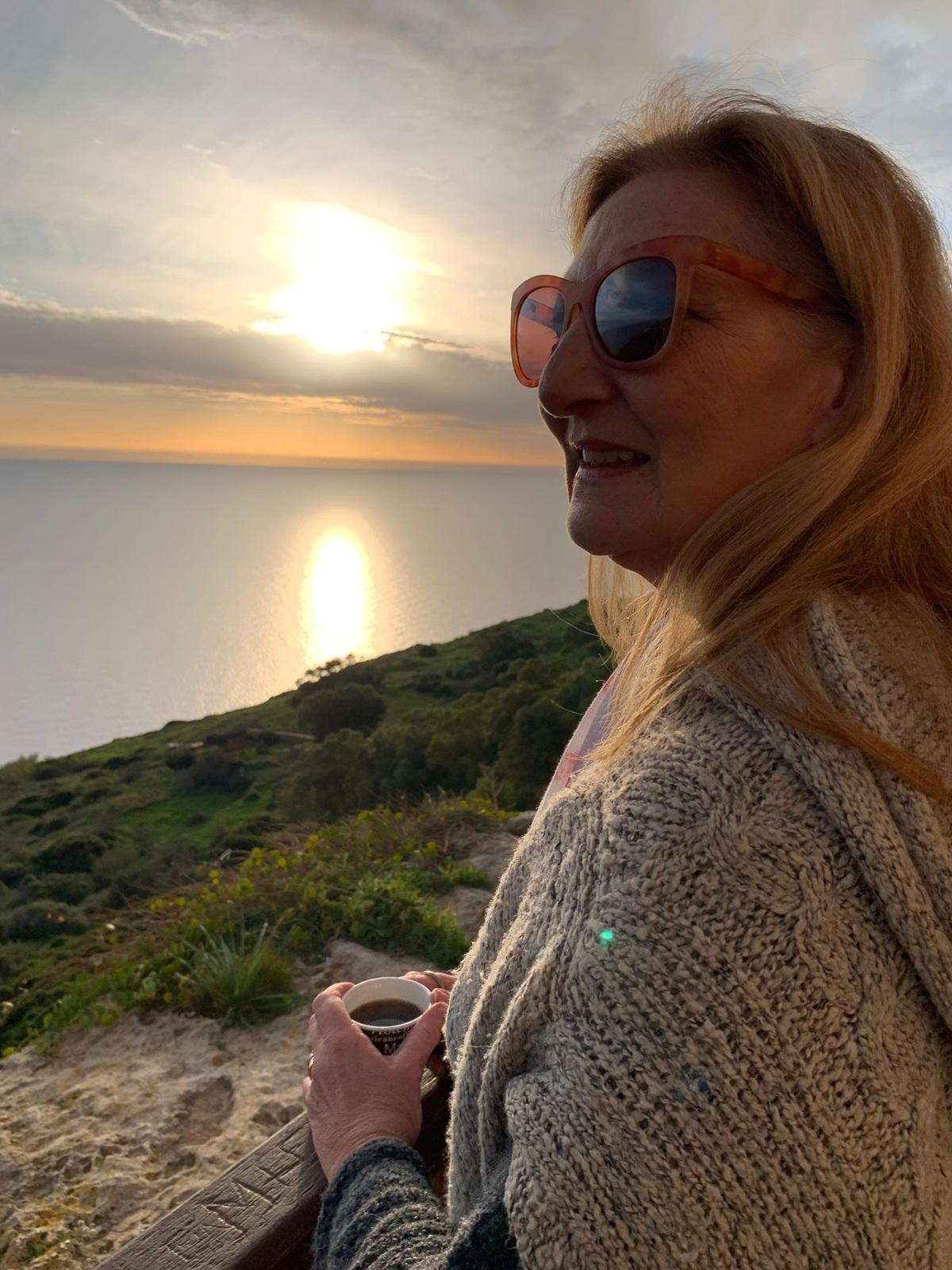Mildred loved watching the sun set at Dingli Cliffs.