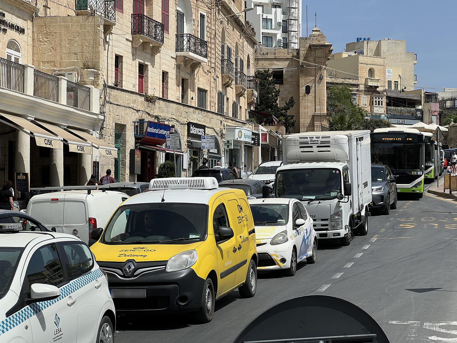 Heavy traffic has become a common sight in Malta. File photo: Times of Malta