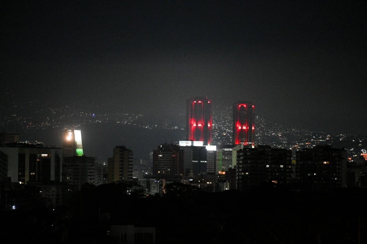 A night view of Caracas on Friday. Photo: AFP
