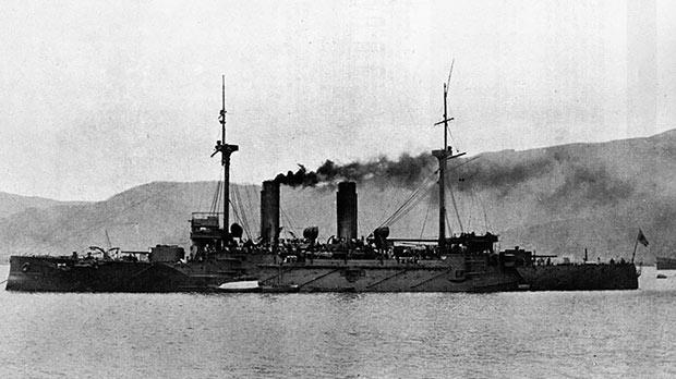 The Japanese cruiser Tokiwa.