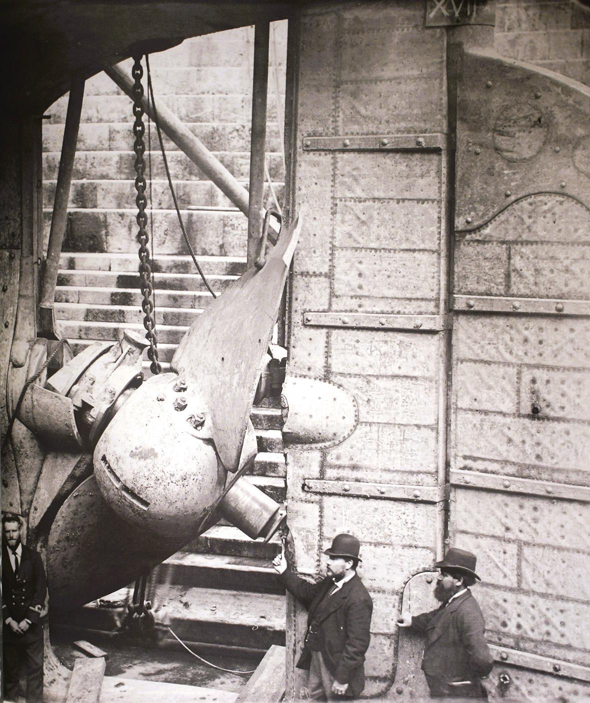 Work on HMS 'Thetis' in the Dockyard, 1880s. Photo: Richard Ellis