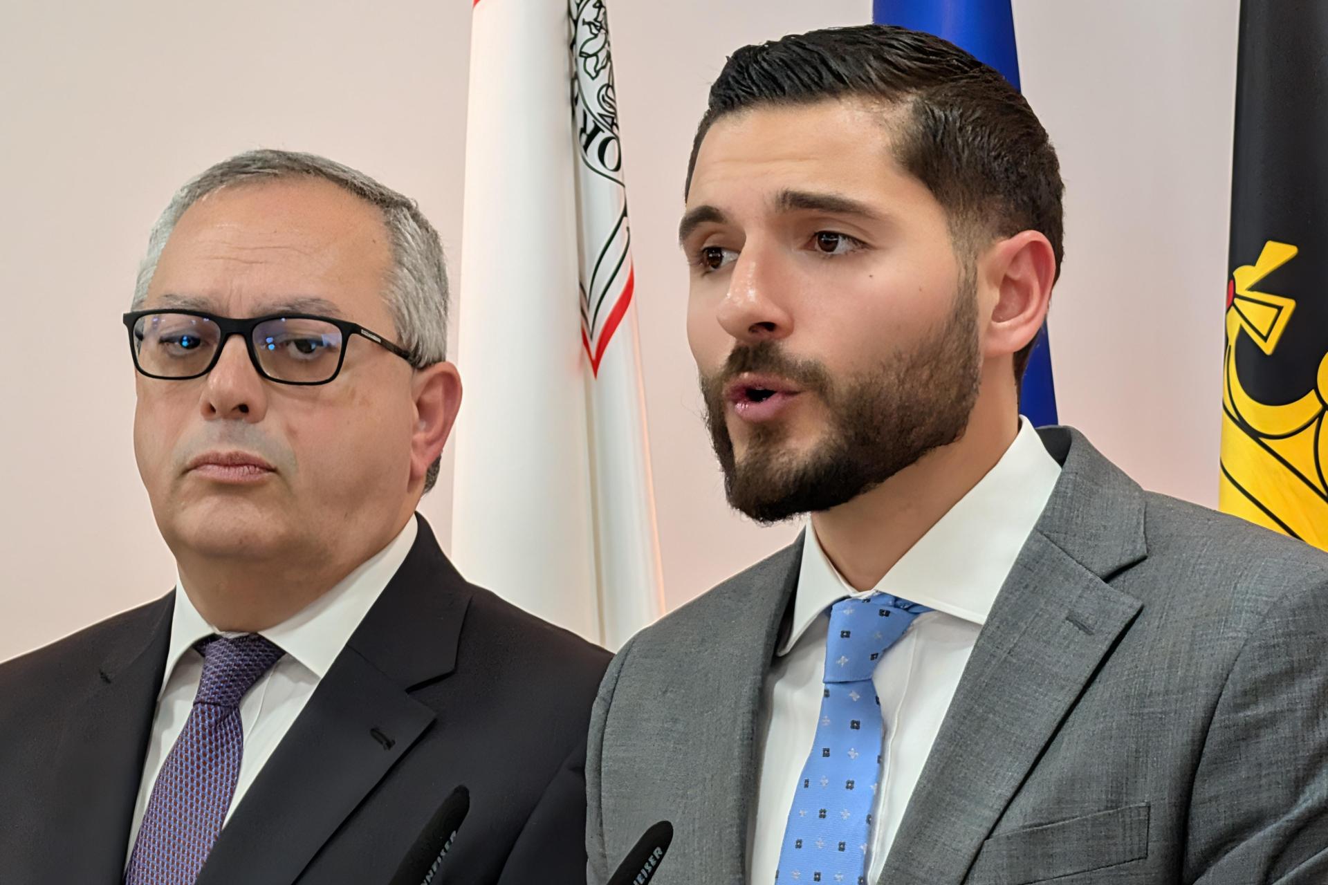 PM Deputy Leader Alex Perici Calascione with party leader Alex Borg. Photo: Times of Malta