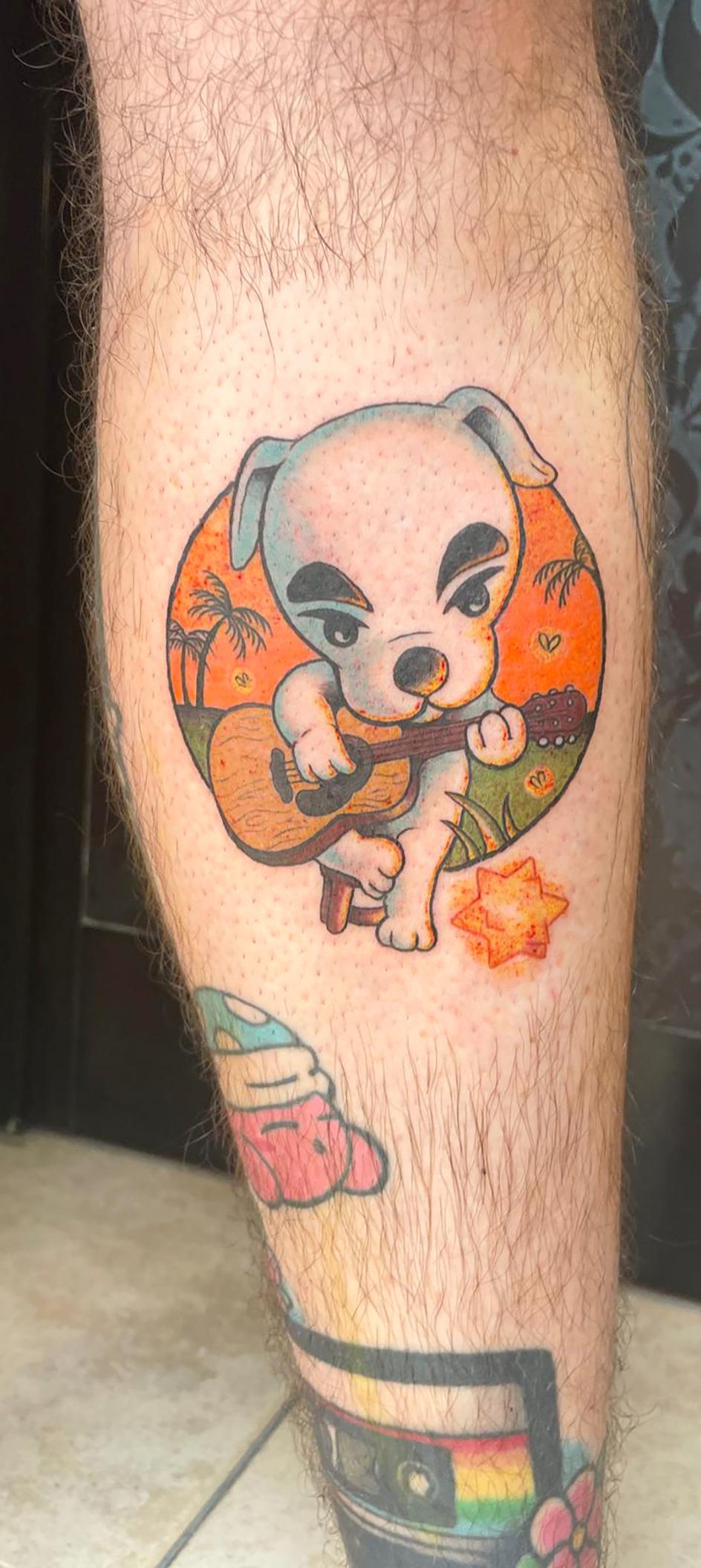 &ldquo;One of my best tattoos,&rdquo; says artist Falzon, of the KK Slider fictional character.