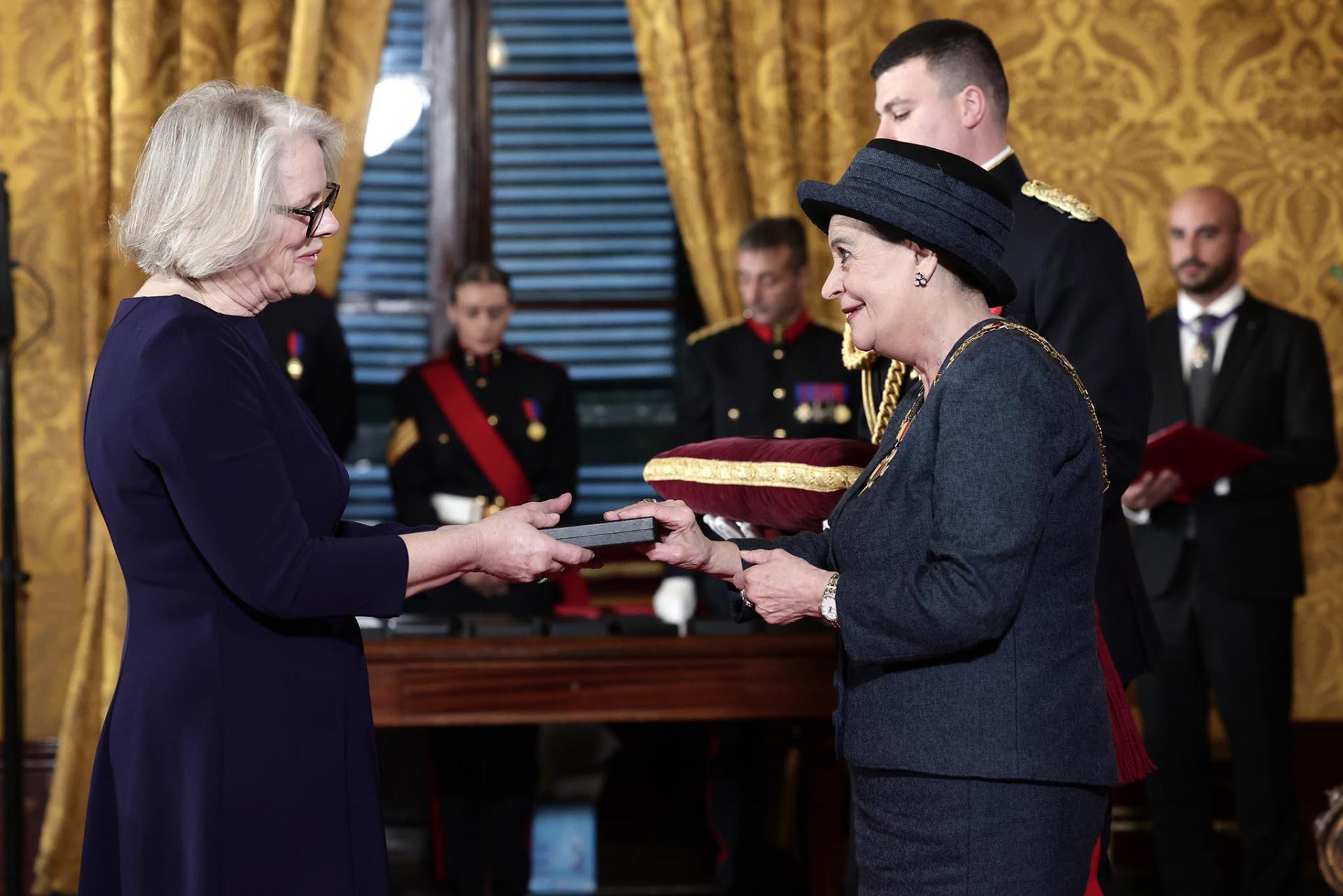 Received on behalf of the late Max Gibbons. Photo: DOI/Omar Camilleri