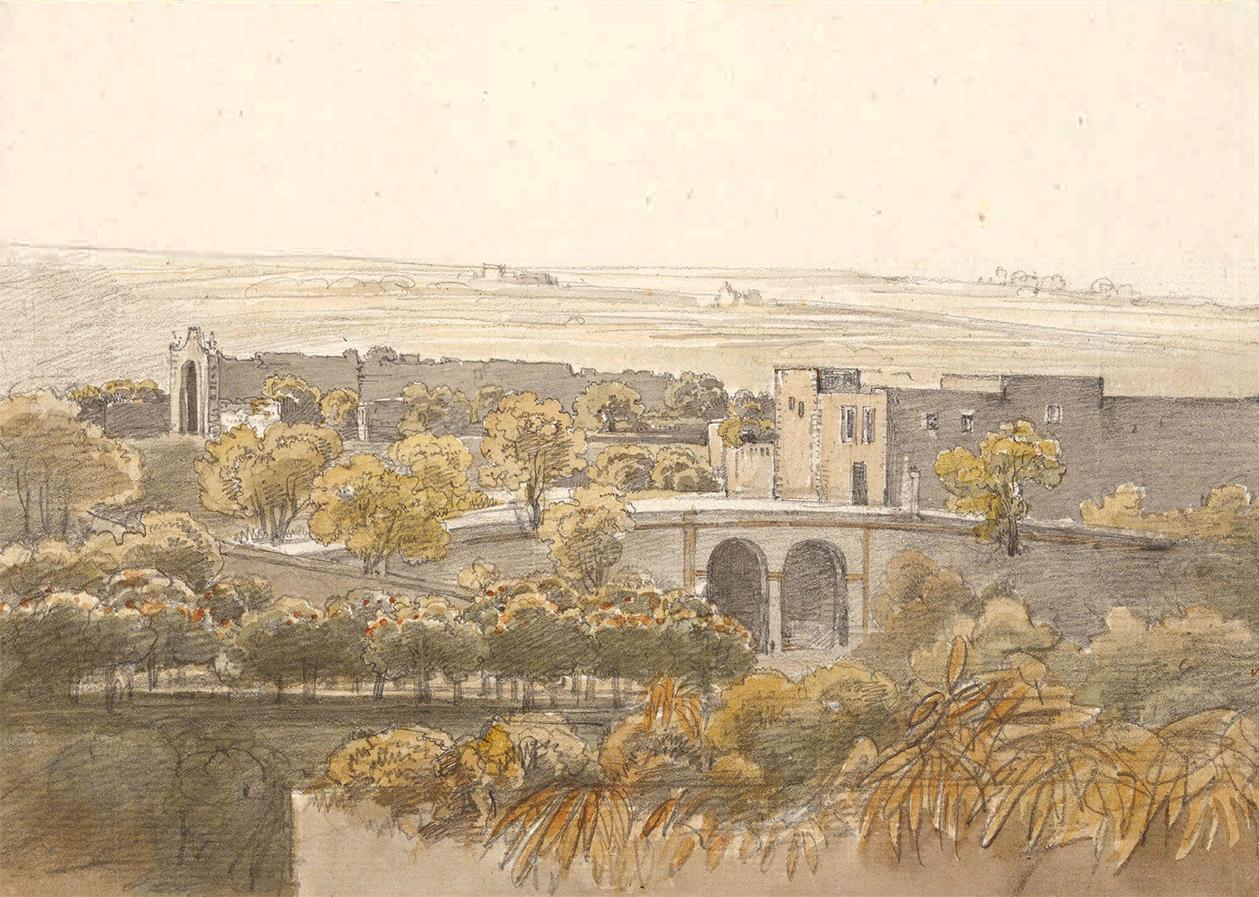 Thomas Ender, <em>Buskett Gardens</em>, watercolour and pencil on paper.