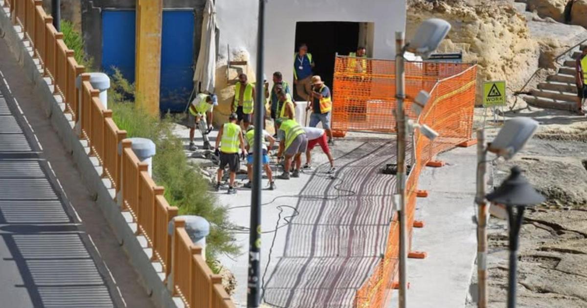 Marsalforn rocks covered in concrete after workers botch government job