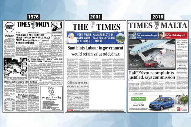 May 28: The front page of Times of Malta 10, 25 and 50 years ago