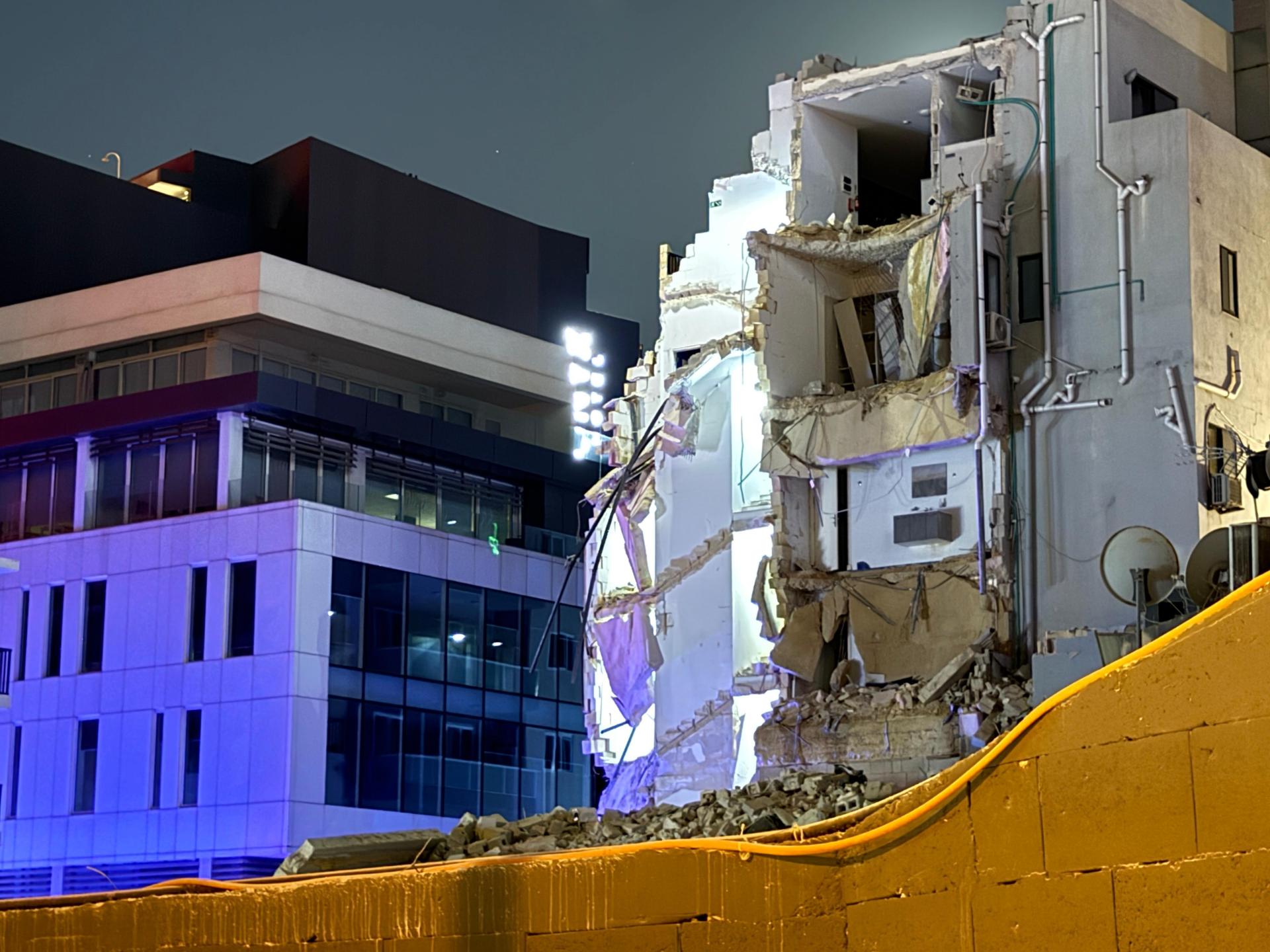 The collapsed building is in the heart of Paceville. Photo: Jonathan Borg
