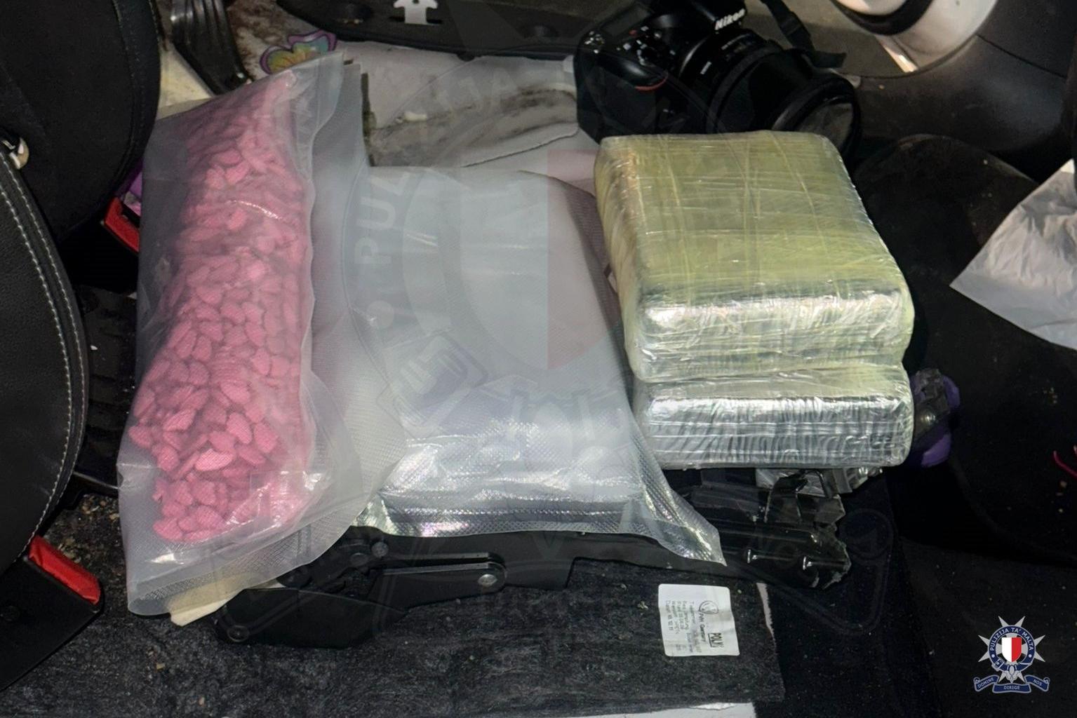 Some of the drug packets found by the police. Police photo.