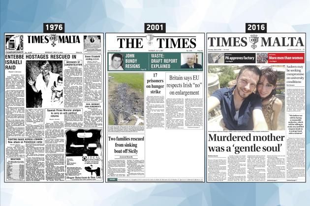 July 5: The front page of Times of Malta 10, 25 and 50 years ago