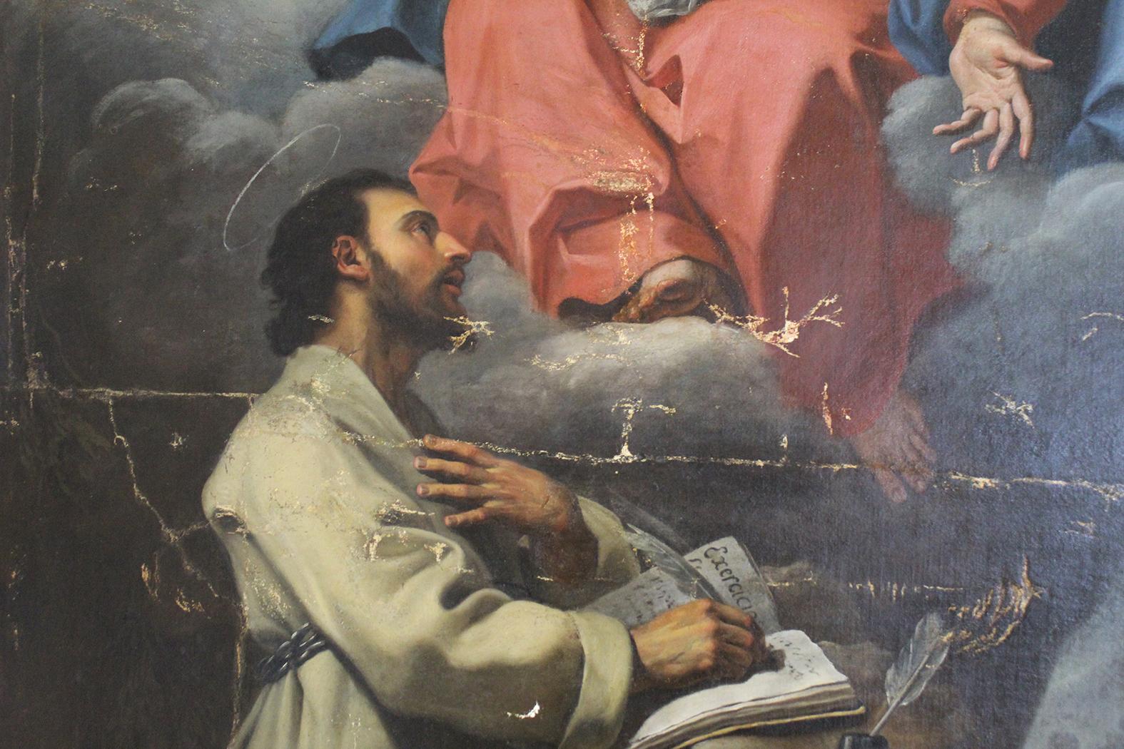 Various details showing the extensive damage and tears which the original canvas exhibited. Photo credit: ASC Conservation Centre Ltd.