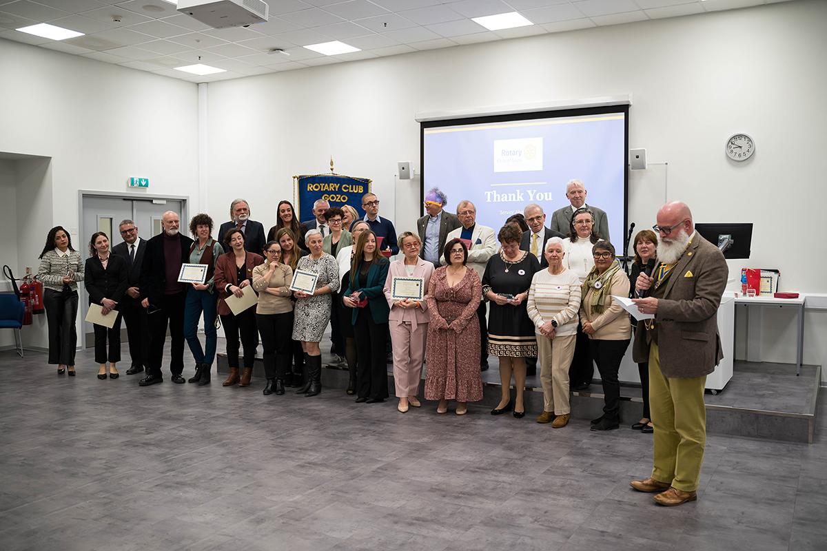 All the nominees and winners of this year&rsquo;s Pride of Gozo Awards during the ceremony held at Queen Mary University of London Gozo Campus, last week. Photo: Max Xuereb