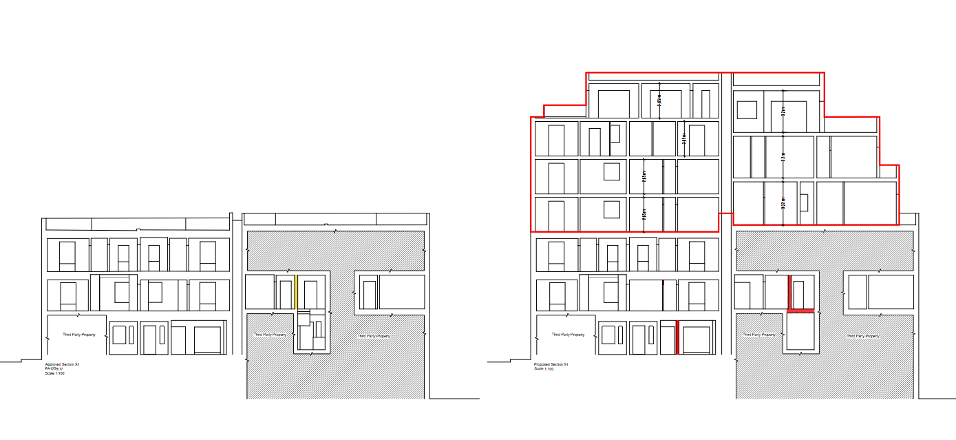 The additional floors being proposed by the applicant. Source: Planning Authority.