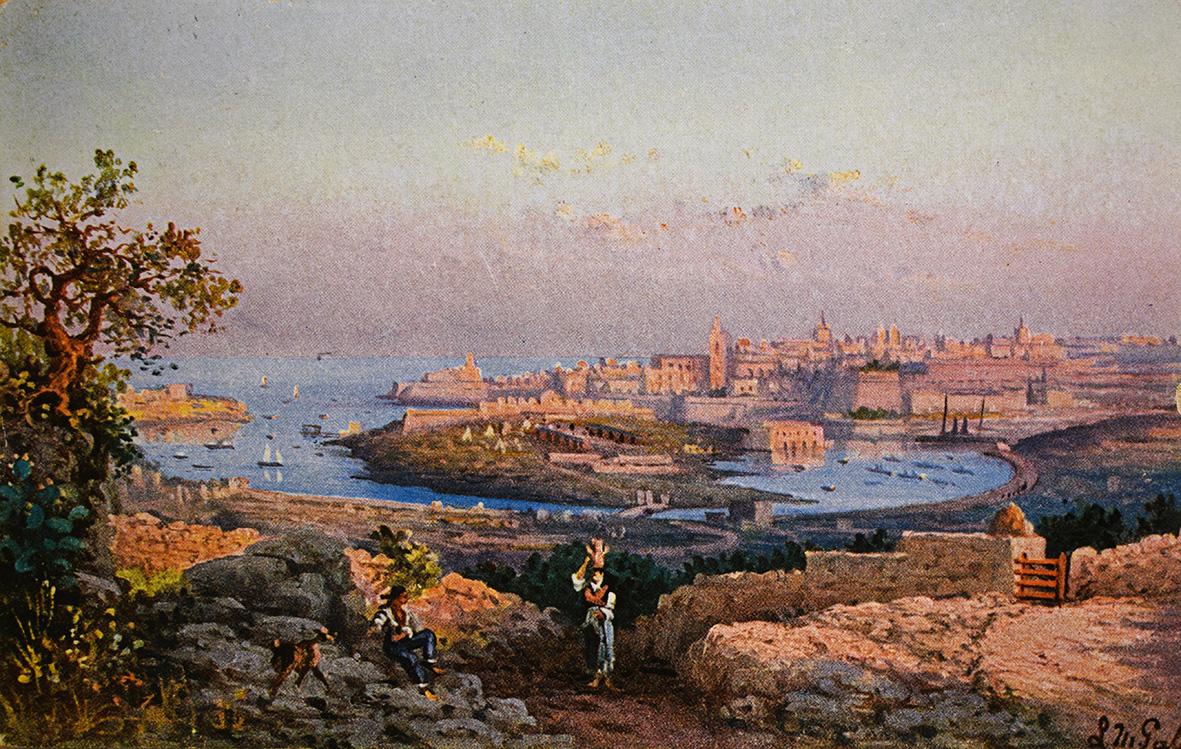 General View of Quarantine Harbour, by Luigi Maria Galea