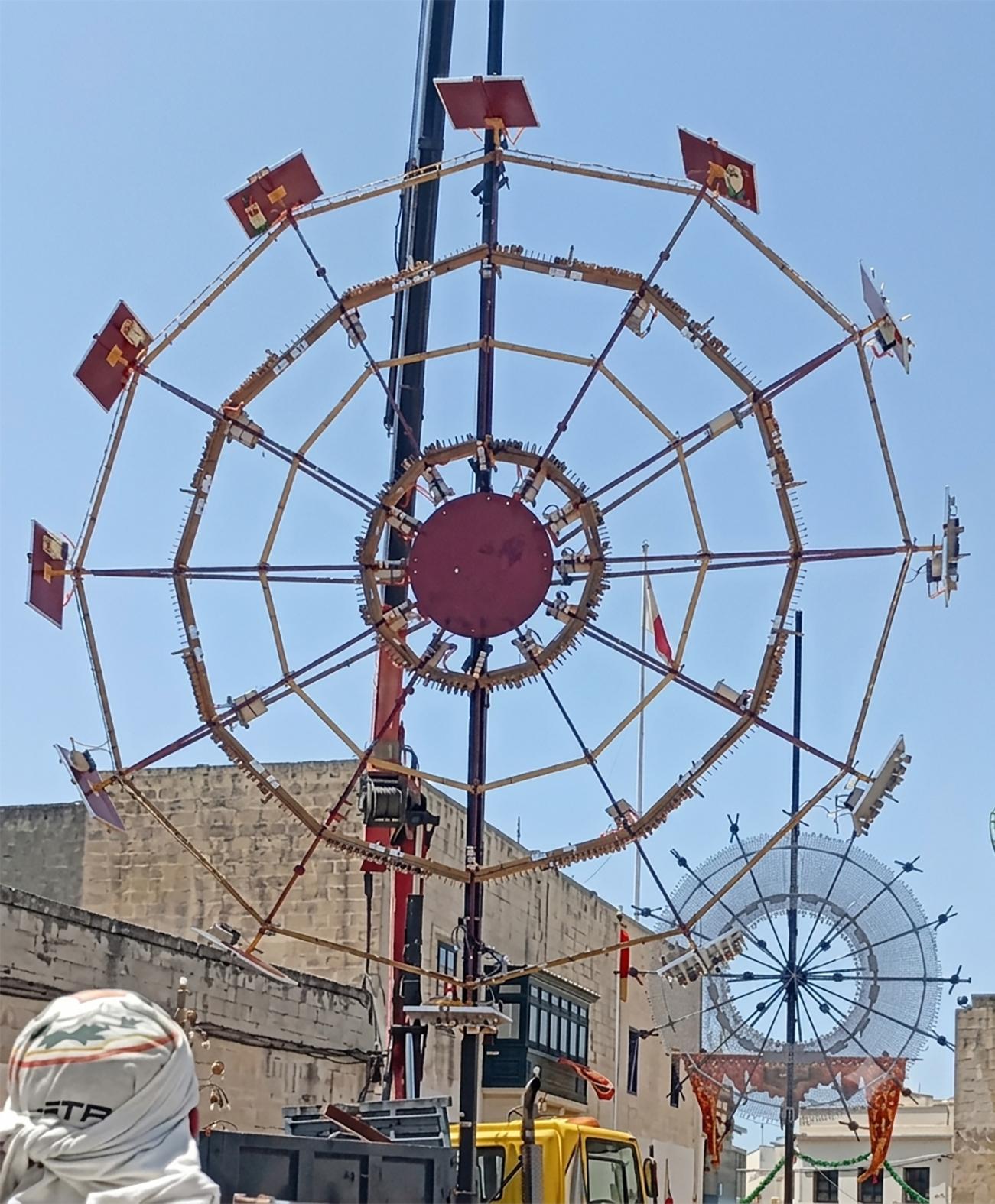 Last year&rsquo;s wheel. To the unsuspecting onlooker, it looks exactly like one of the regular ground fireworks&hellip; until it lights up. Photo: Brian Borg