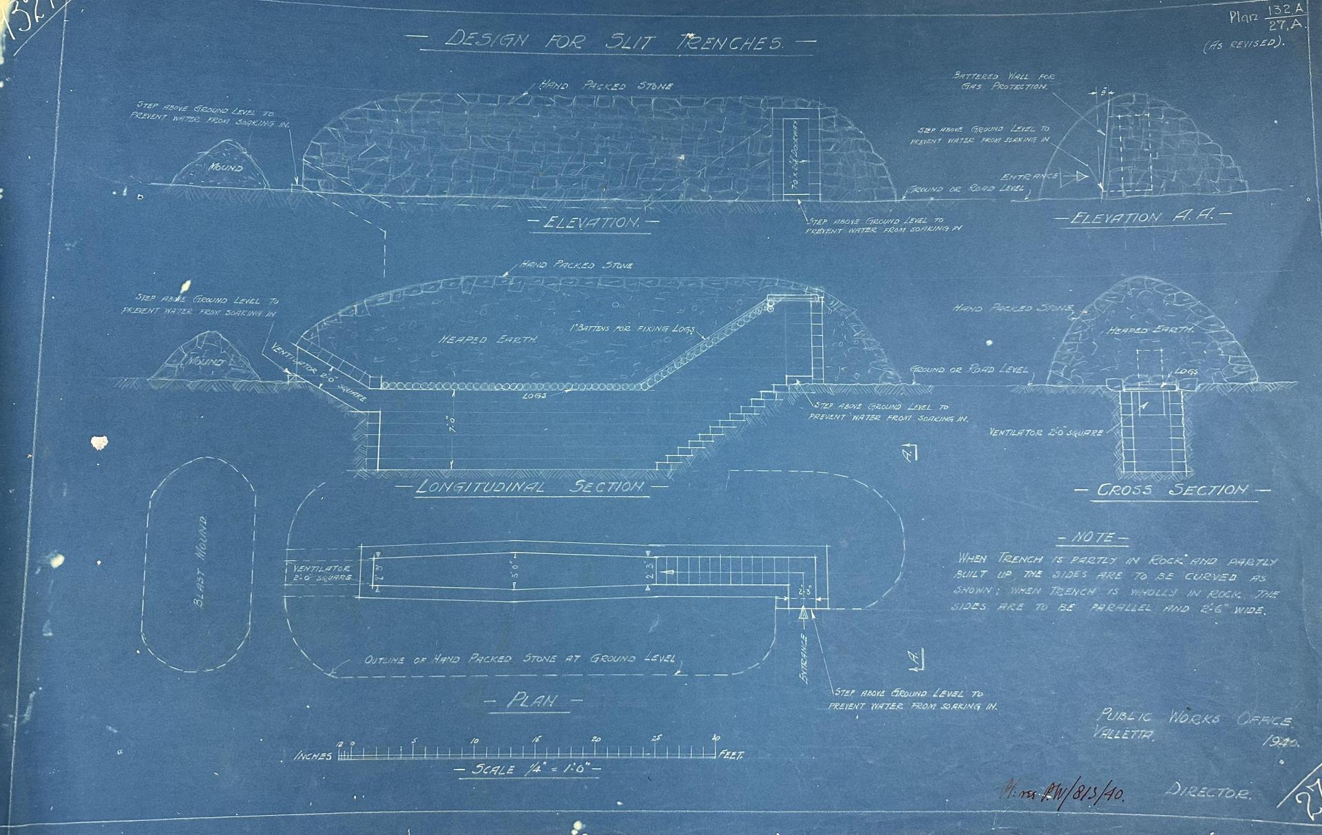 Design for slit trenches. Public Works Archive.