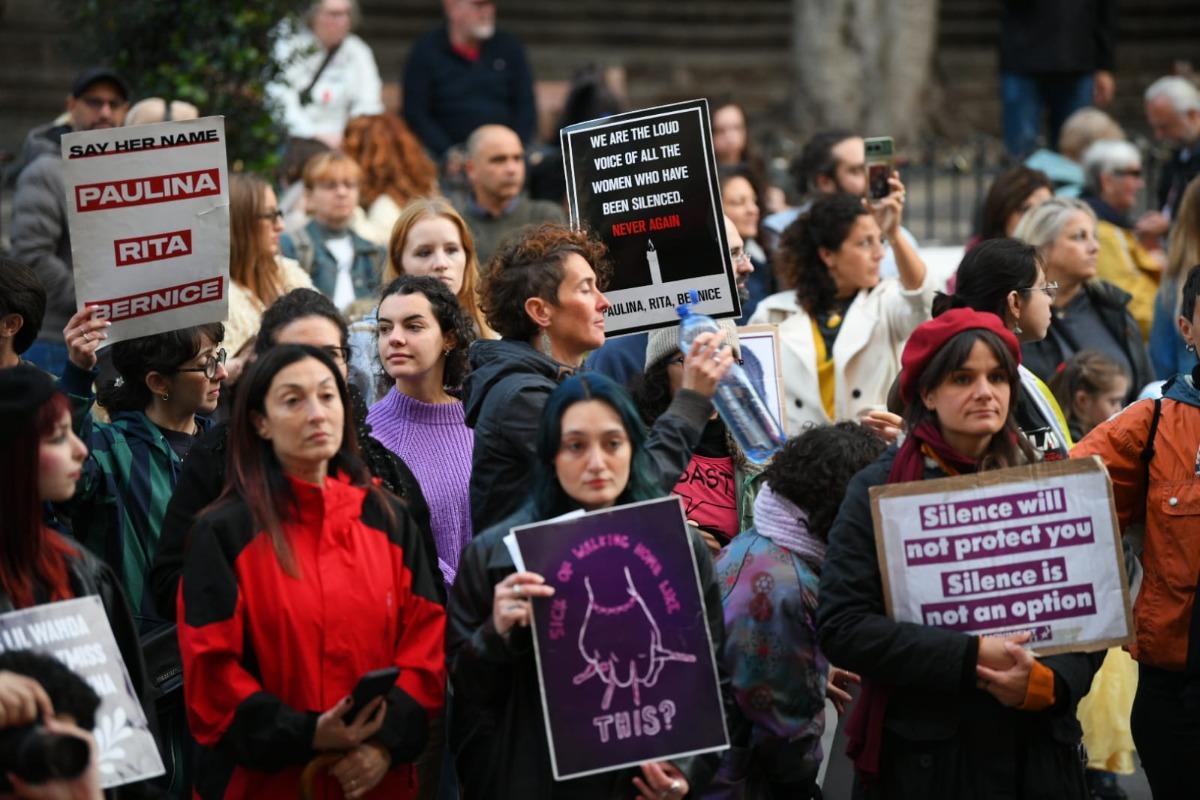 Attendees paid tribute to women murdered in recent years. Photo: Matthew Mirabelli.