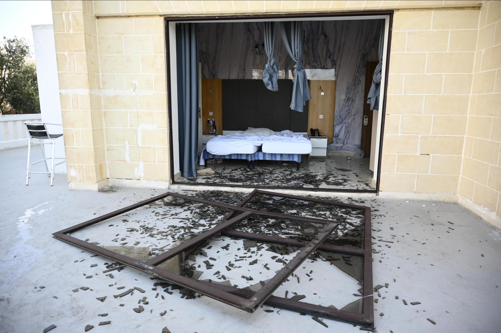 Doors blown in at the White Star hostel. Photo: Matthew Mirabelli