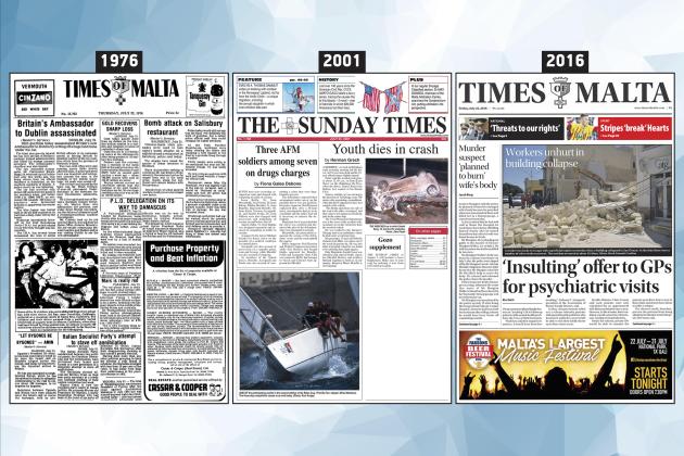 July 22: The front page of Times of Malta 10, 25 and 50 years ago