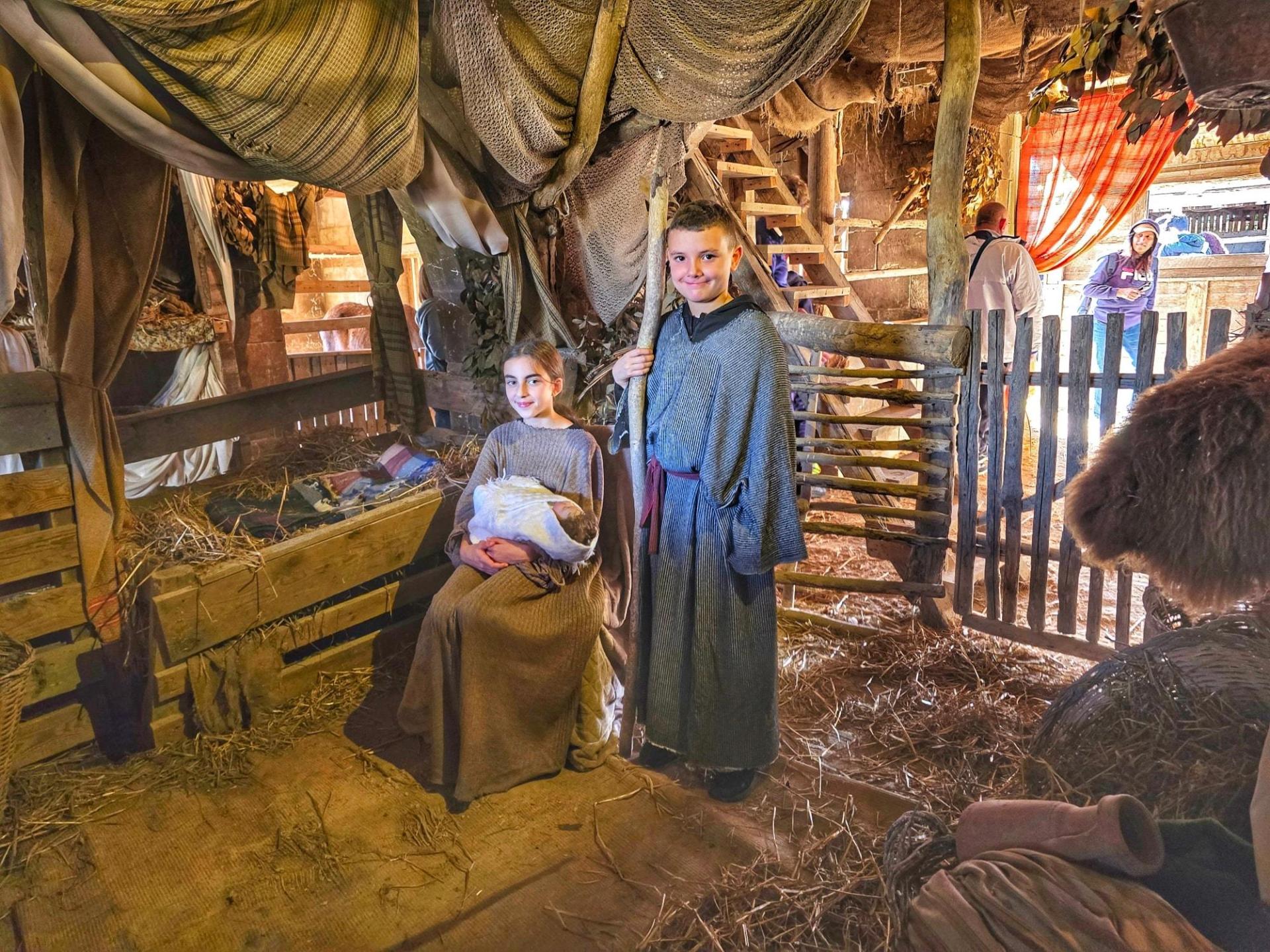 Animators at the live Nativity crib.