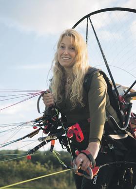 Sacha Dench will follow the 7,242km migration of Bewick&rsquo;s swans by flying with the birds using just a parachute wing and a small propeller engine. Photos: WWT/PA Wire