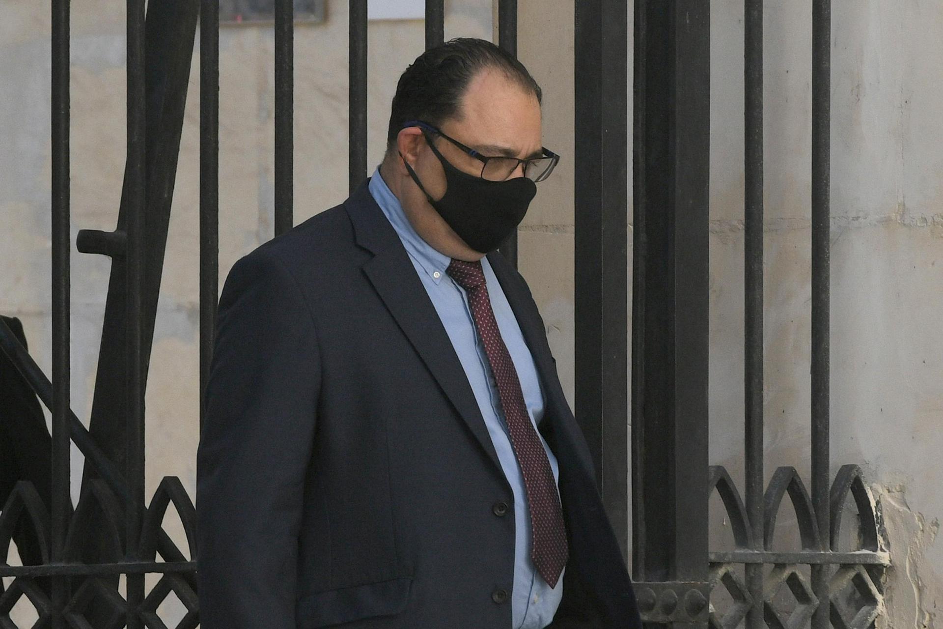 Former deputy police chief Silvio Valletta attending the public inquiry into the murder of Daphne Caruana Galizia in November 2020. Photo: Matthew Mirabelli