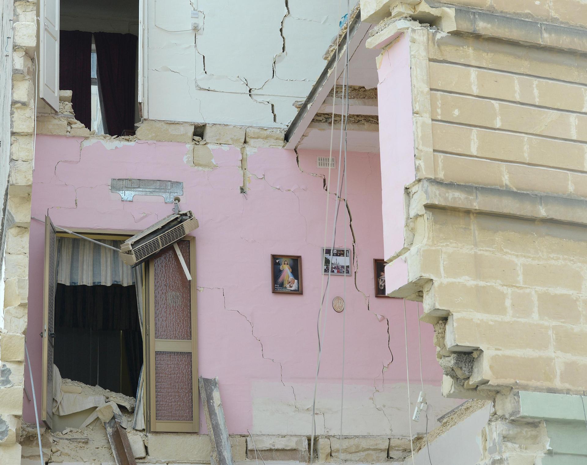 The Guardamangia collapse in April 2019. Photos: Matthew Mirabelli