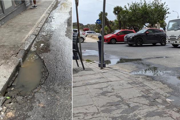 Sewage flows on Sliema front