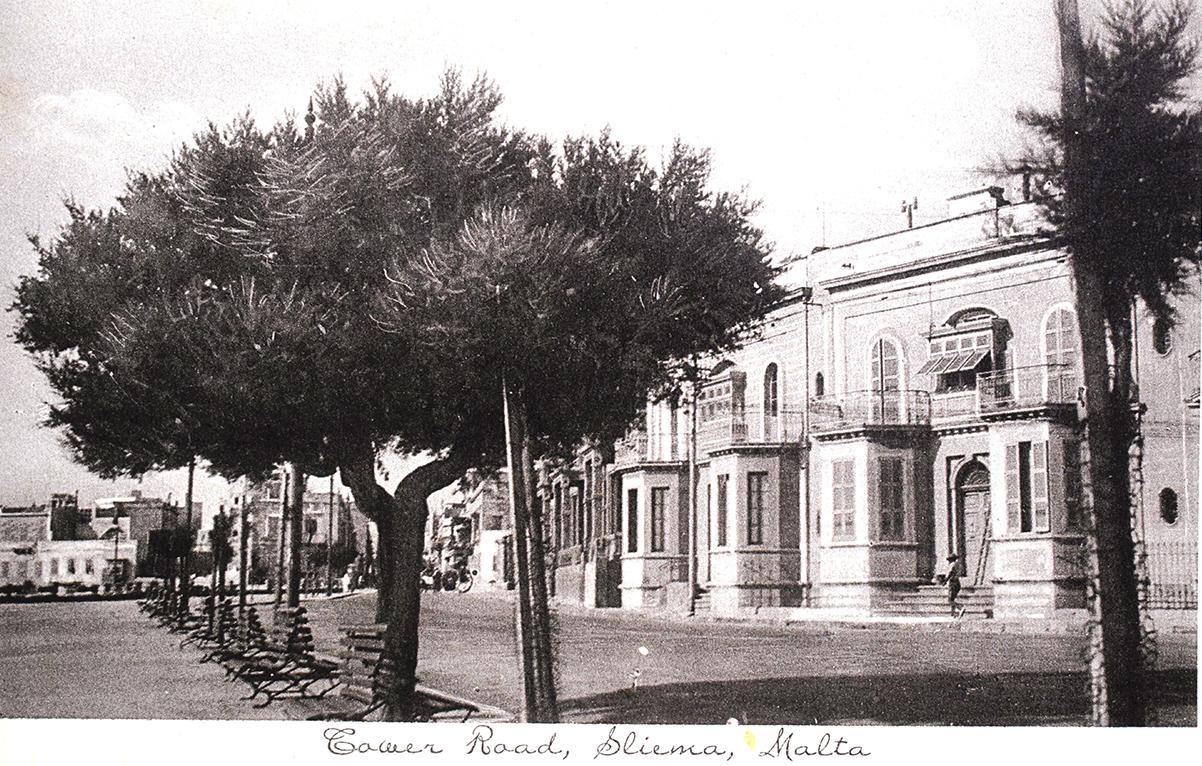 An unrecognisable Tower Road, Sliema, in a Maistre postcard